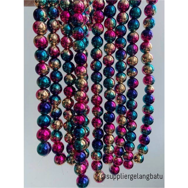 spacer multicolour 10mm steel bulet bahan gelang kalung charm premium