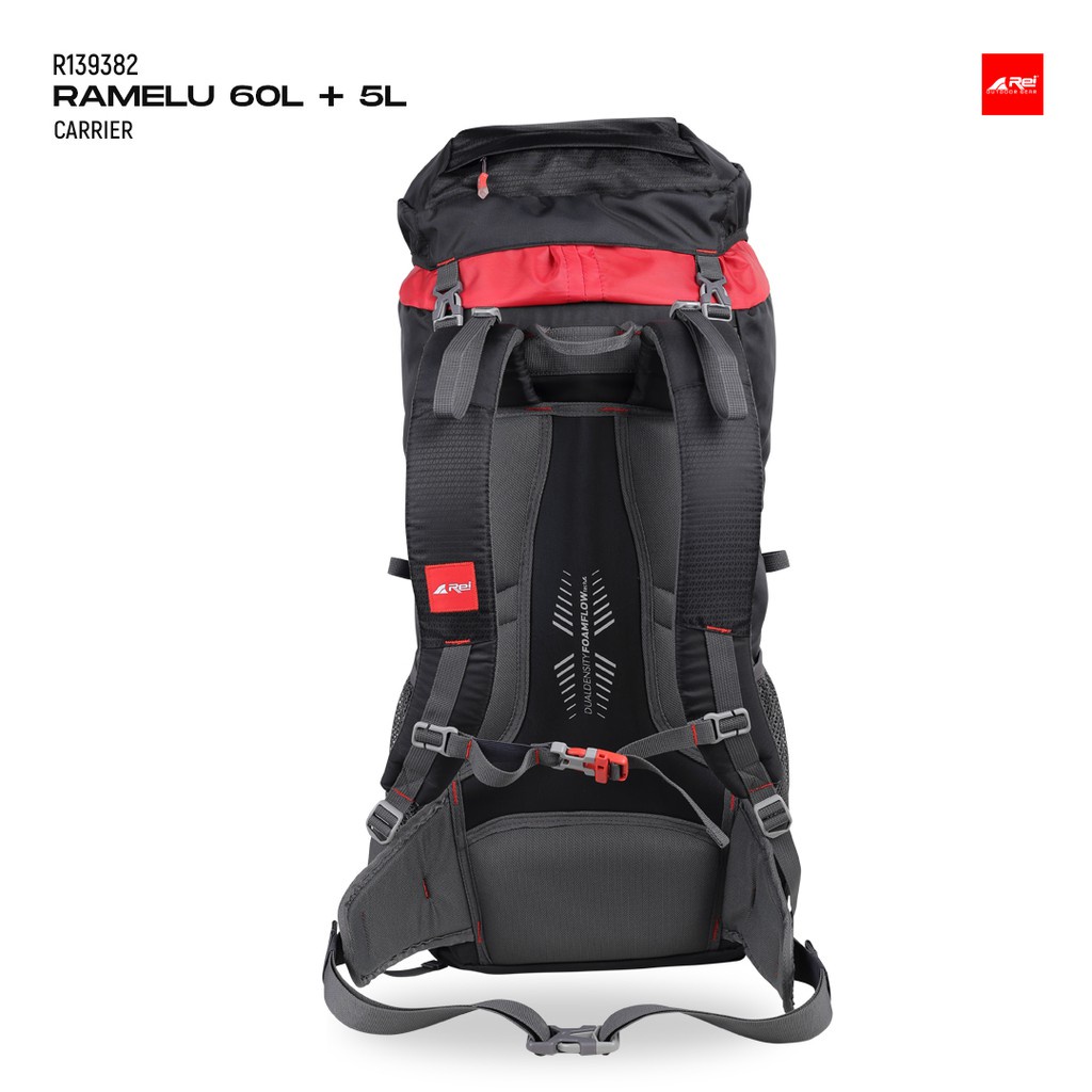 TAS GUNUNG CARRIER REI RAMELU 60+5L AREI OUTDOORGEAR INCLUDE COVER BAG - ORIGINAL