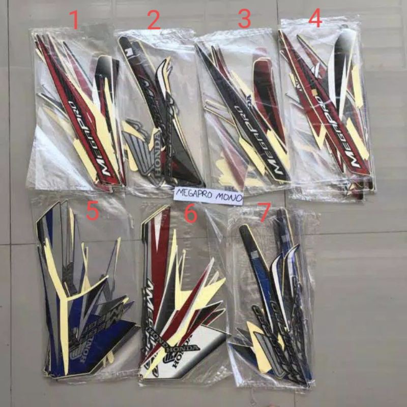 Striping stiker list Megapro Monoshock semua model