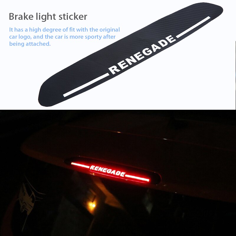 Stiker Lampu Rem Tinggi Bahan Serat Karbon Untuk Dekorasi Mobil Jeep Renegade