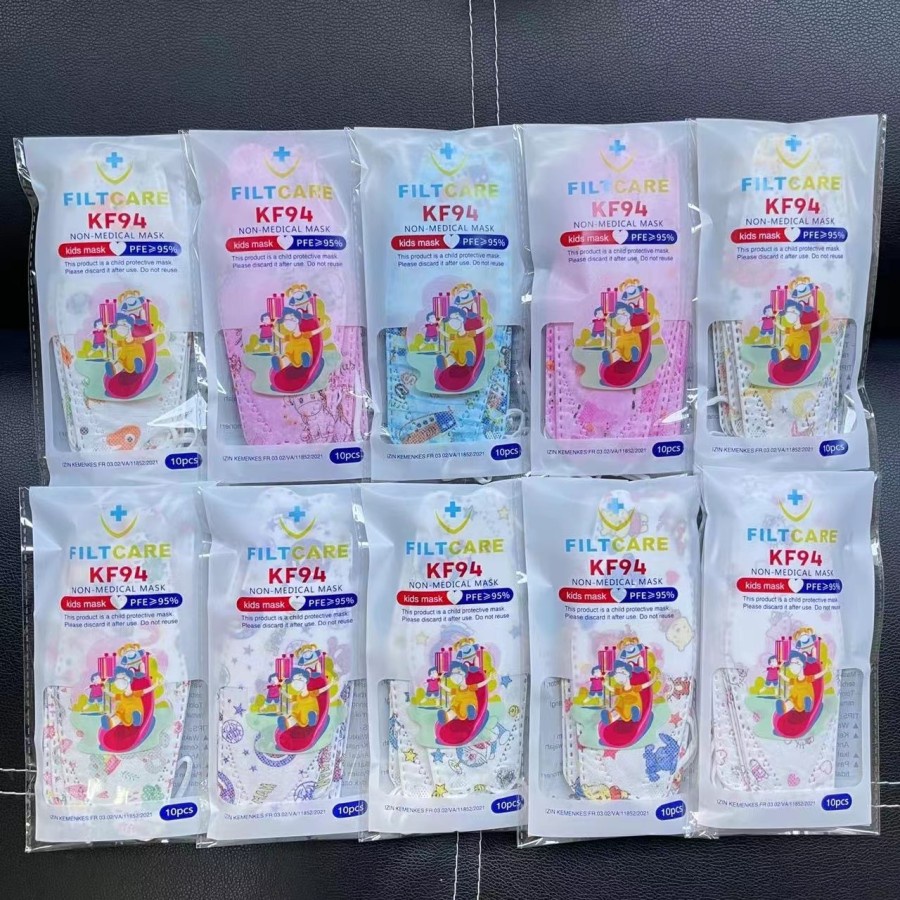 MASKER ANAK MASKER KF94 ANAK MOTIF WARNA ISI 10 PCS