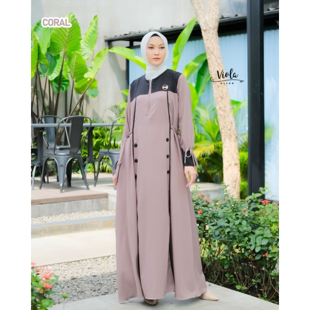 GAMIS NAIMA DRESS ORI VIOLA HIJAB TERBARU DRESS WANITA CANTIK KEKINIAN