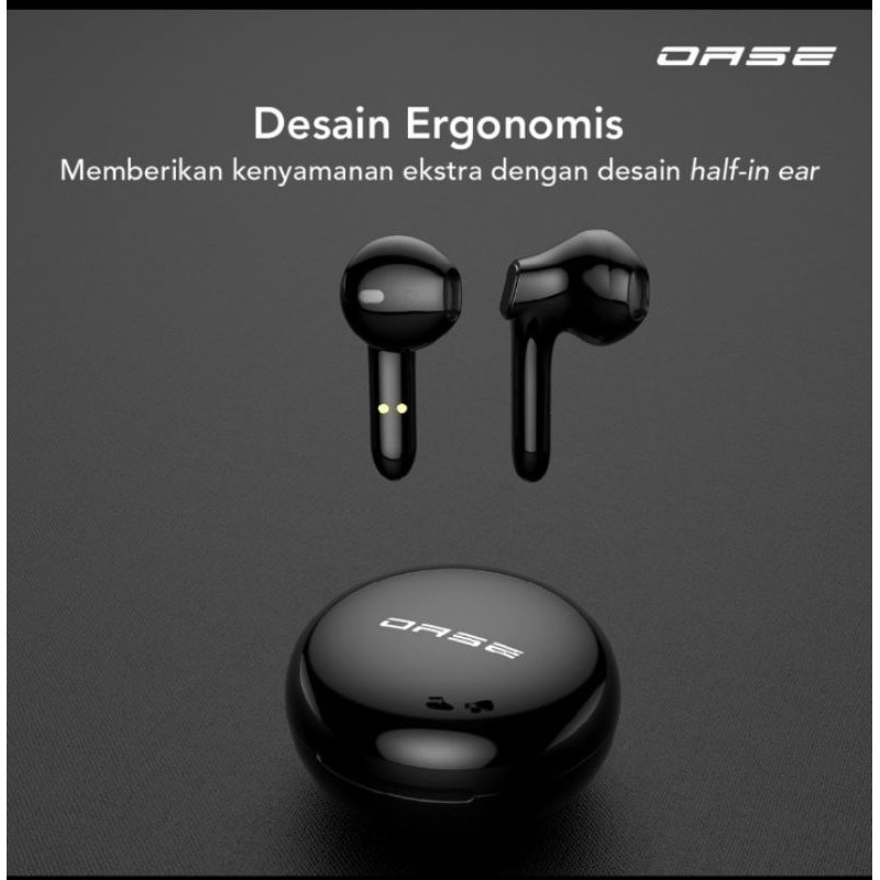 OASE Hero-T TWS Bluetooth 5.1 Earphone Ultra HD Audio Headset Q.C Type C Garansi Resmi 1 Tahun DE-T1