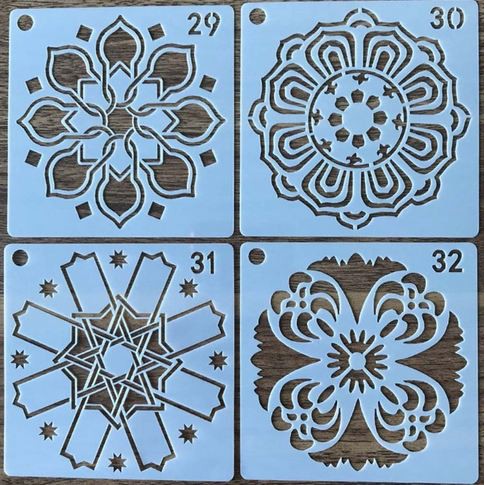 Plastic Stencil - Stensil Dekorasi Motif_MANDALA13 (4pcs)