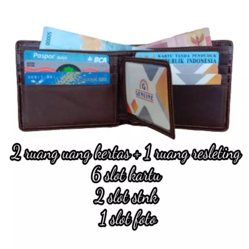 Dompet pria dompet kulit TAHAN API kulit asli 100% dompet kulit / dompet pria kulit