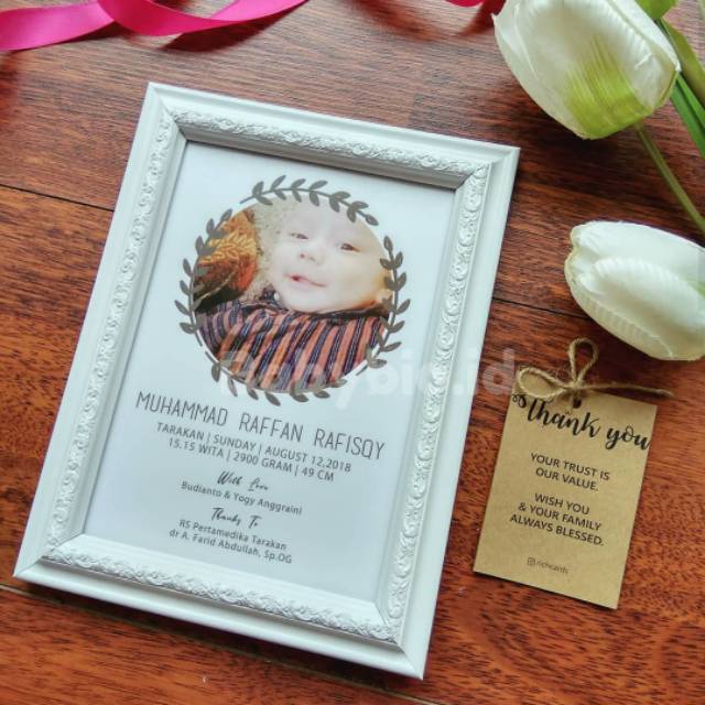 Frame biodata bayi | baby biodata | hiasan dinding | kado bayi 04