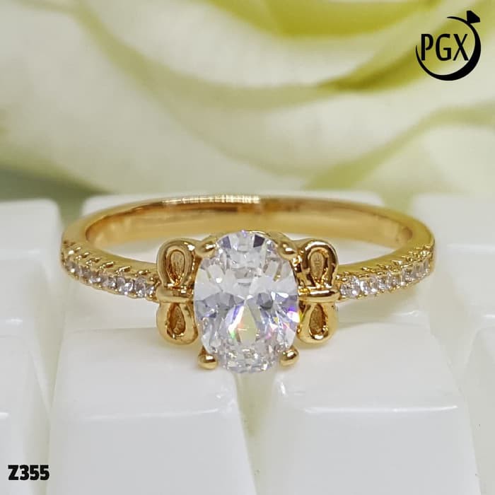 Cincin Berlian Replika Perhiasan Xuping Asli Original Lapis Emas Z355