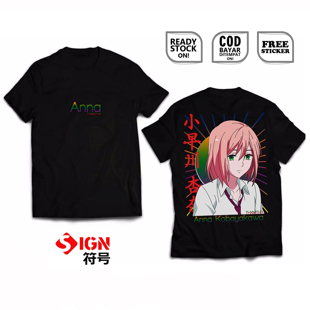 KAOS ANNA KOBAYAKAWA NIJIIRO DAYS WAIFU ANIME MANGA NATSUKI HASHIBA MARI TSUTSUI WATARU MOCHIZUKI TOMOYA MATSUNAGA KEIICHI KATAKURA JAPAN CULTURE COSPLAY BAJU JEPANG OTAKU WIBU - SIGN CLOTH