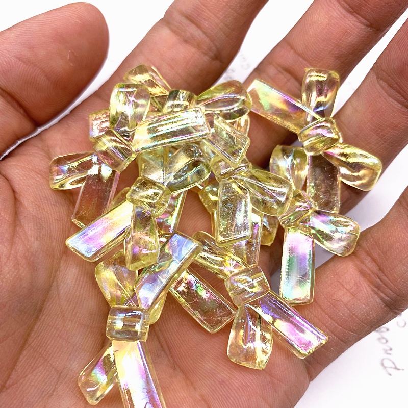 10pcs / lot Pita Akrilik Warna AB 34x21mm Untuk DIY Perhiasan Handmade