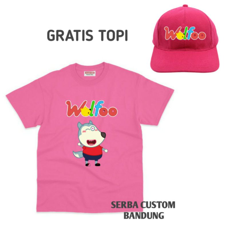 KAOS ANAK WOLFOO FREE TOPI
