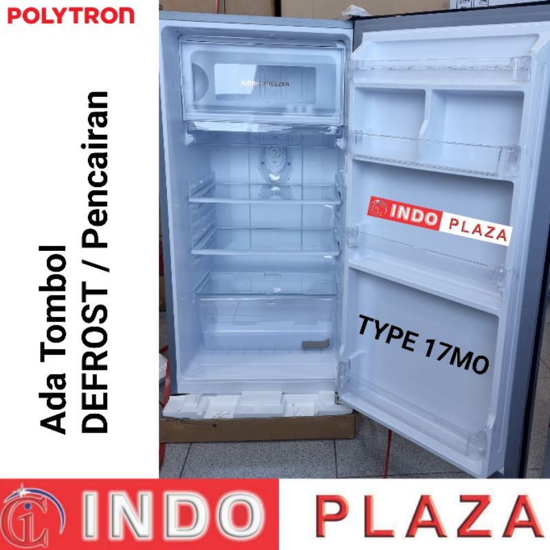 KULKAS POLYTRON 1 Pintu PRA 15 / 17 / 18MO W/B/TR MODEL PINTU KACA NEW 2022