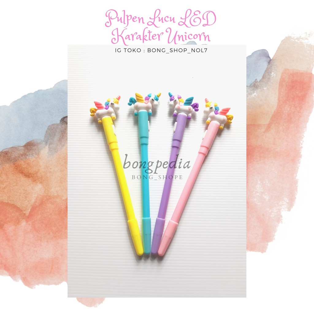 Pulpen LED Lucu Karakter Unicorn|Pen LED Lucu Karakter Unicorn|Ballpoint LED Lucu Unicorn