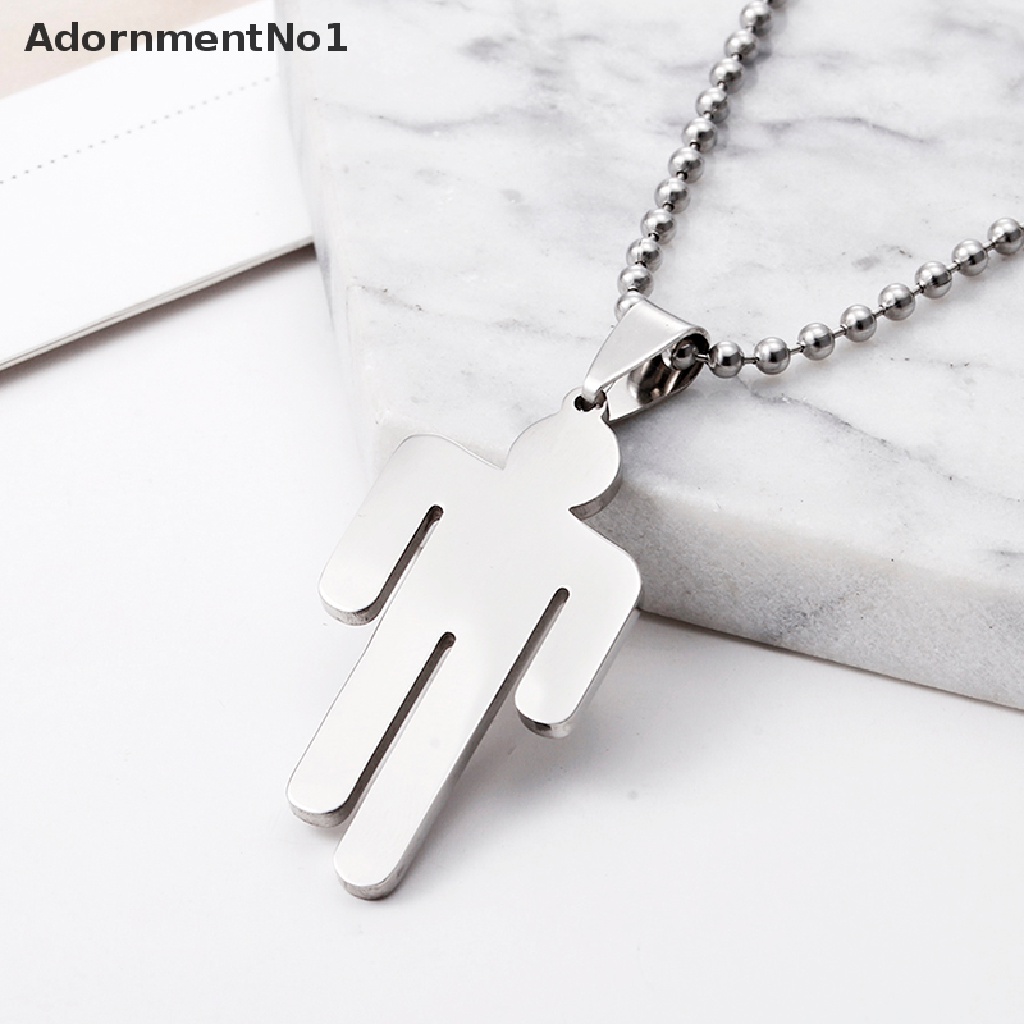 (AdornmentNo1) Kalung Rantai Dengan Liontin Billie Eilish Bahan Stainless Steel Untuk Wanita