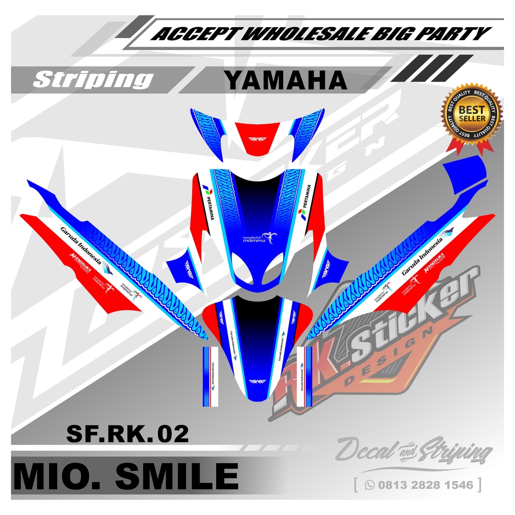 Sticker Decal Mio Smile - Sticker Decal Full Body Motor Mio Smile Motif Petronas. SF.RK.02