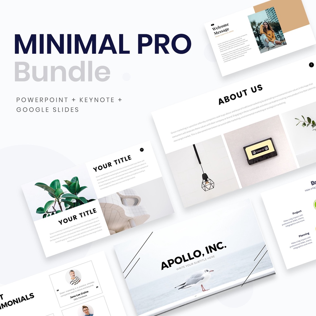 Minimal Pro Presentations Bundle - Power Point Template