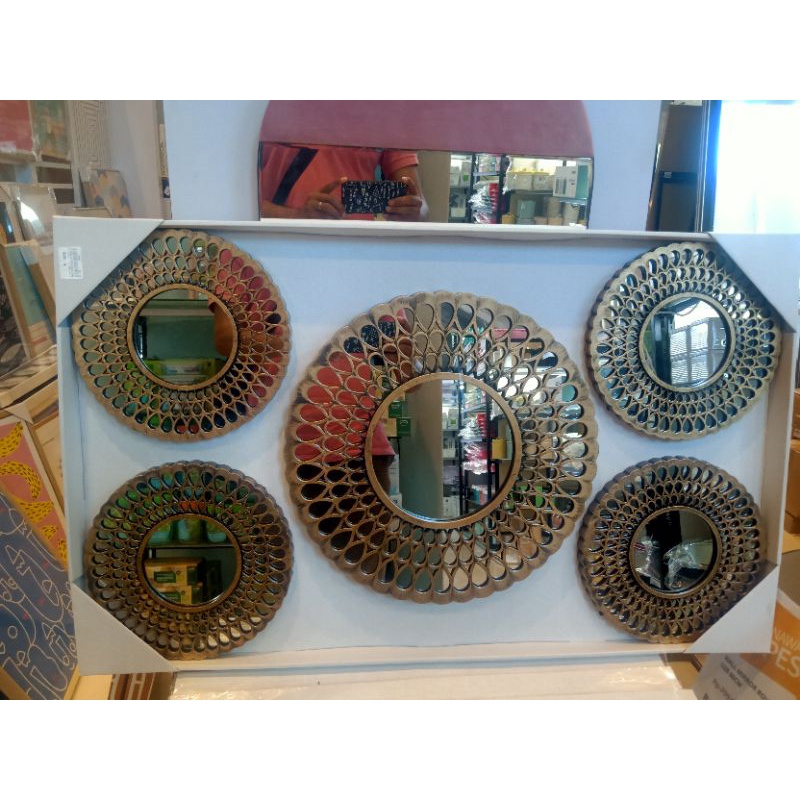 SET WALL KACA SET INFORMA Isi 5pcs Hiasan dinding wall decoration Sangat mewah