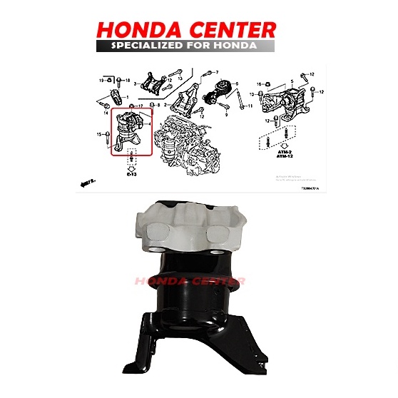 engine mounting gantungan mesin kaki mesin pangkuan mesin kanan civic  2012 2013 2014 2015 1800cc 50820-TS4-T01