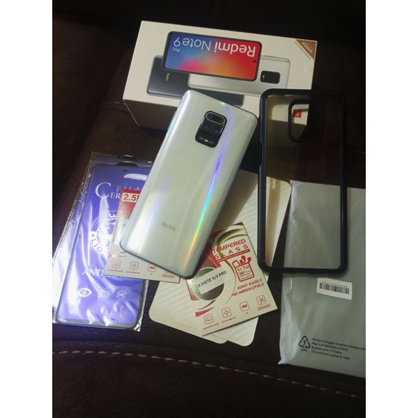 SECOND Redmi Note 9 Pro 8/128GB GLACIER WHITE Fullset Original (Pemakaian Pribadi)