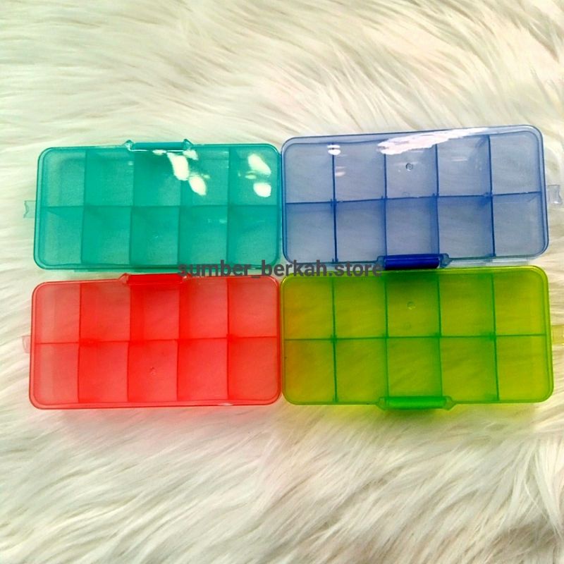 Kotak Obat &amp; Vitamin Harian Tempat Perhiasan Peralatan Kecil Sekat Bisa Dilepas Pasang Wadah Vitamin Disiplin Promil Praktis Bisa Dibawa Kemana Saja Anti Malas minum Obat