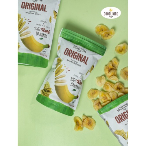 Keripik Pisang Good Living Original 55gr - Banana Chips Original 55gr