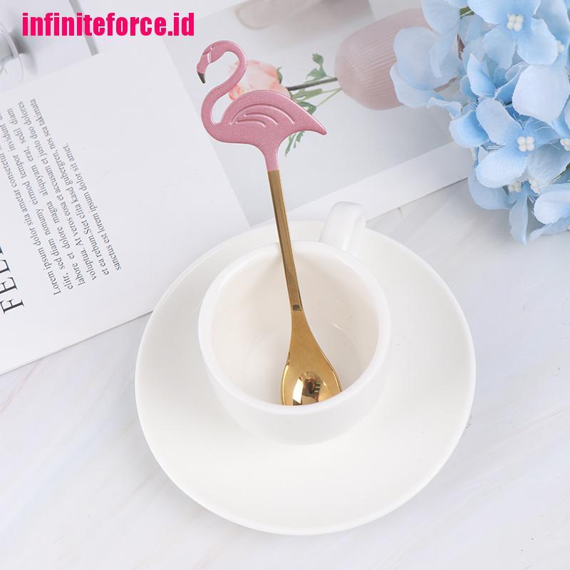 Sendok Dessert Es Krim Sup Desain Flamingo Gaya Elegan Untuk Peralatan Makan