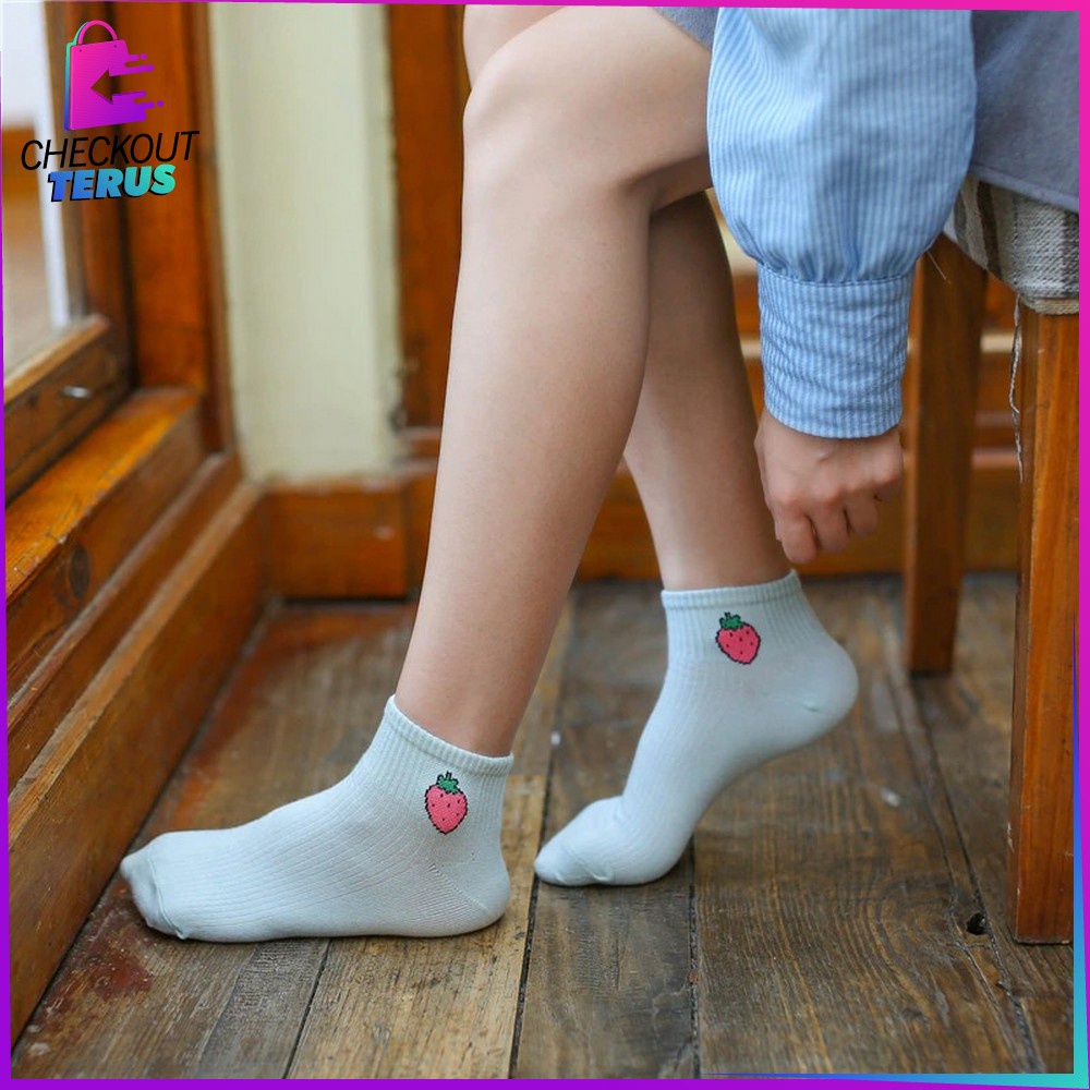 CT P55-P58 Kaos Kaki Pendek Dewasa Kaos Kaki Semata Kaki Polos Lucu Kaos Kaki Ankle Wanita Motif Lucu Kaos Kaki Pendek