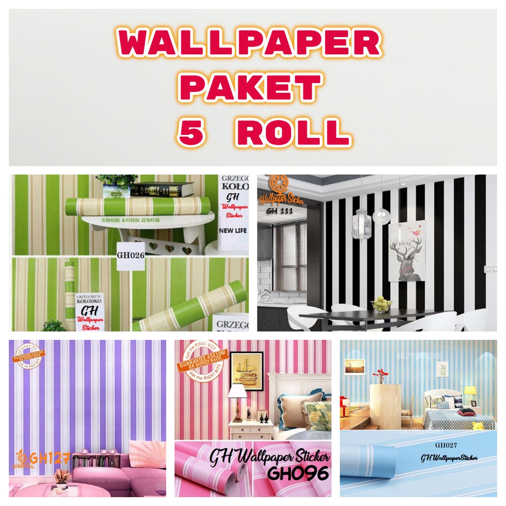 Wallpaper dinding kamar tidur anak wallpaper stiker dinding rumah Wallpaper dinding 3d Size 45cm x 9m paket 5 roll