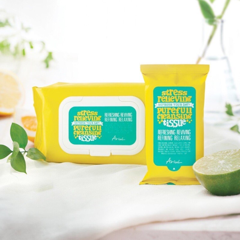 (Tisu Pembersih Make Up) ARIUL Smooth &amp; Pure Cleansing Tissue / Lip Eye Remover Pad - Size: 45 / 15 /30 sheets Bisa Waterproof ORIGINAL BPOM - Face Tissu Pembersih Wajah &amp; MakeUp Double Cleansing - Tisue Cotton Pad Praktis