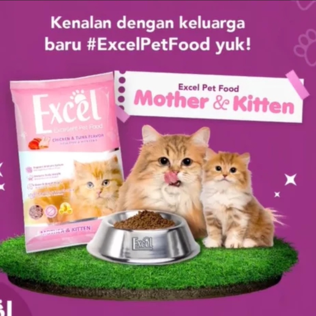 EXCEL CAT FOOD 500GR Fresh Pack /  Makanan Kucing Excel Adult, Mother &amp; Kitten 500gr