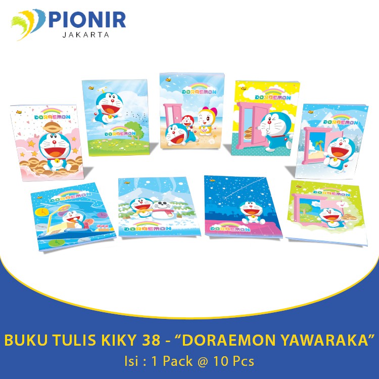 BUKU TULIS KIKY 38 - "DORAEMON YAWARAKA" (1 PACK = 10 PCS)
