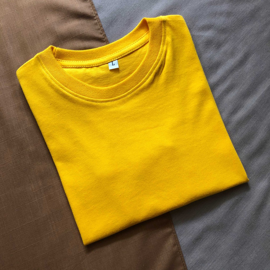 Kaos Anak Laki Laki Bahan Katun Premium Warna Kuning Mustard