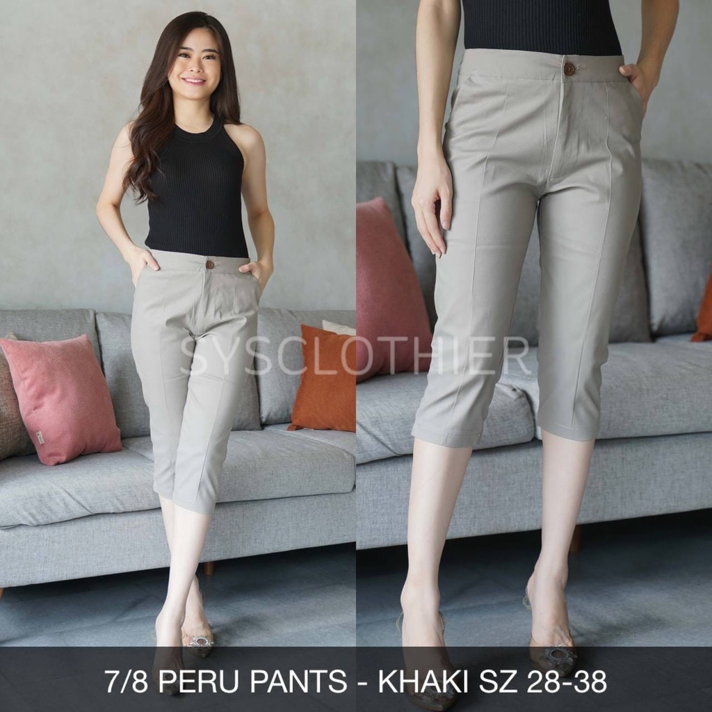 CELANA BAHAN WANITA 7/8 PERU PANTS  - SYSCLOTHIER