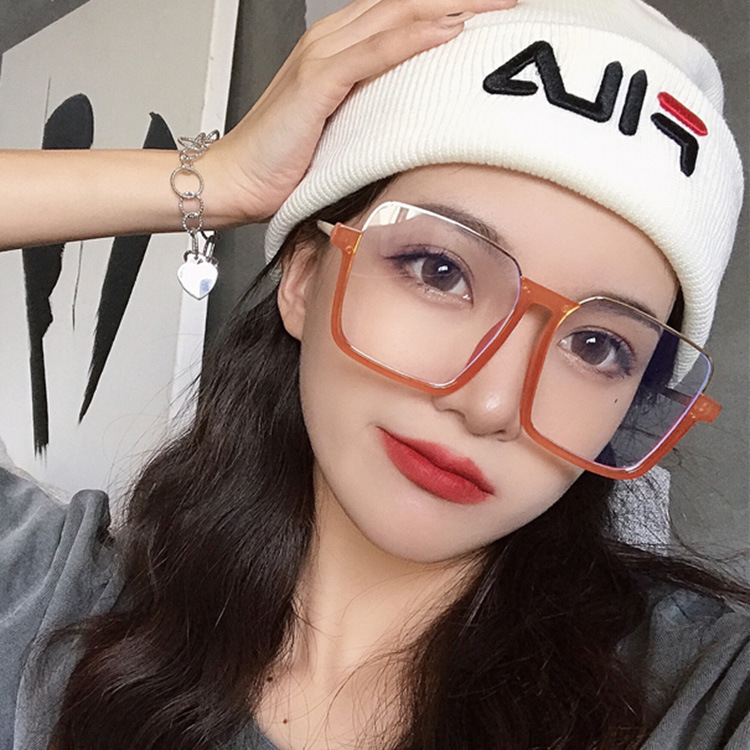 【YUZHU】COD Kacamata Fashion Setengah Bingkai Gaya Korea Retro Oversized Frame untuk Wanita