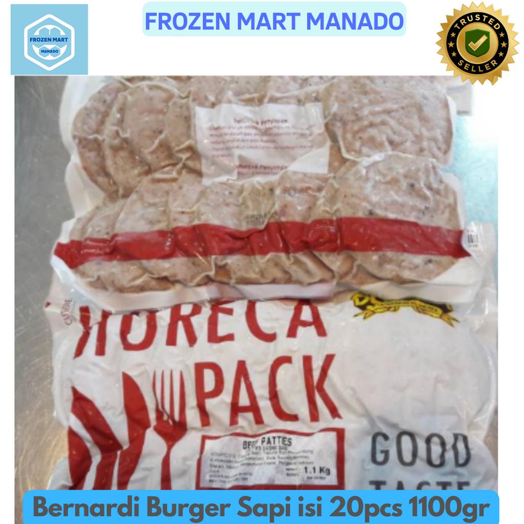 

Bernardi Burger Sapi isi 20pcs 1100gr - Frozen Mart Manado (Frozen Food Manado)