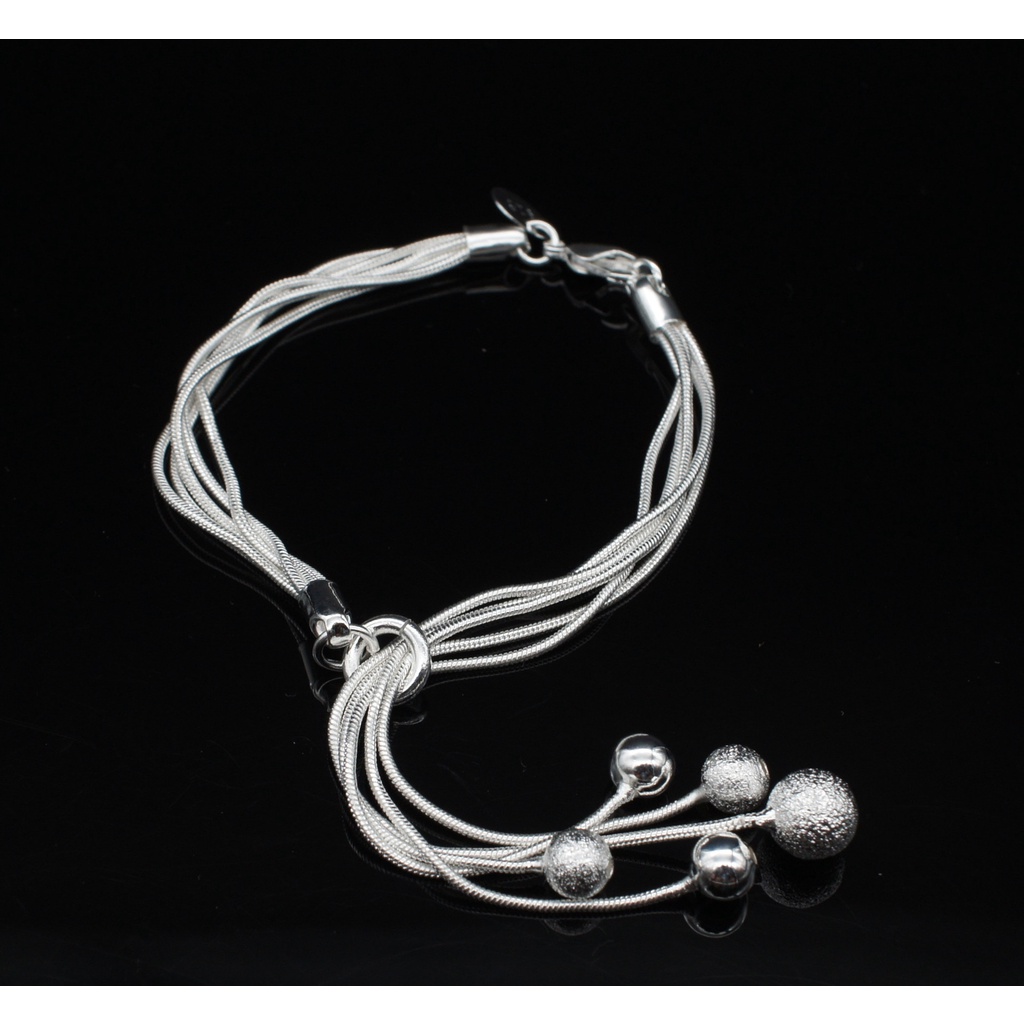 Gelang Tangan Manik-Manik 5 Manik-Manik Bahan Stainless Steel