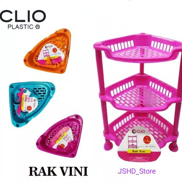 Rak Serbaguna Sudut 3 Susun / Rak Kosmetik / Rak Dapur / Rak Plastik /Rak Susun