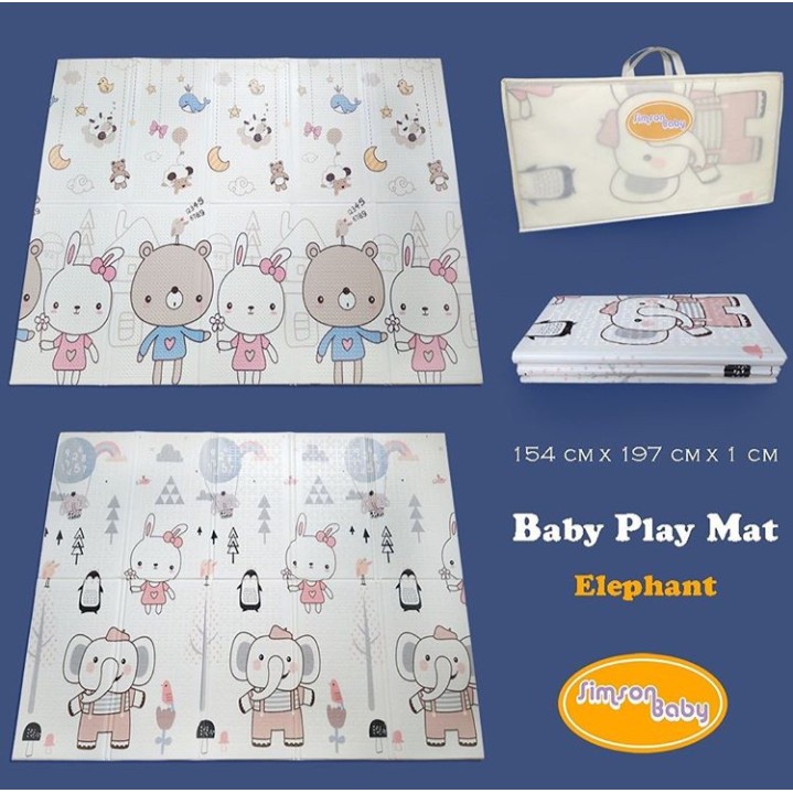 TERLARIS PREMIUM Simson Baby Playmat Premium Anak Bayi Lipat 154 x 197 x 1 Cm MOTIF BOLAK BALIK-4