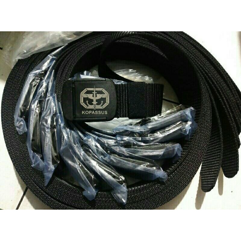 Gesper/Sabuk Ikat Pinggang Hitam Laser Logo Custom Kopassus