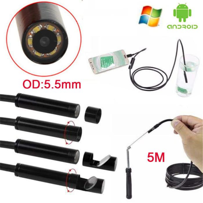 USB Endoscope Camera - Kamera Inspeksi - Snake Camera - Panjang 5m