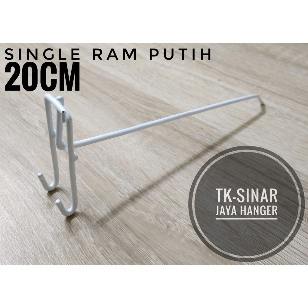 SINGLE RAM 20 CM PUTIH TEBAL GANTUNGAN CANTOLAN AKSESORIS DISPLAY