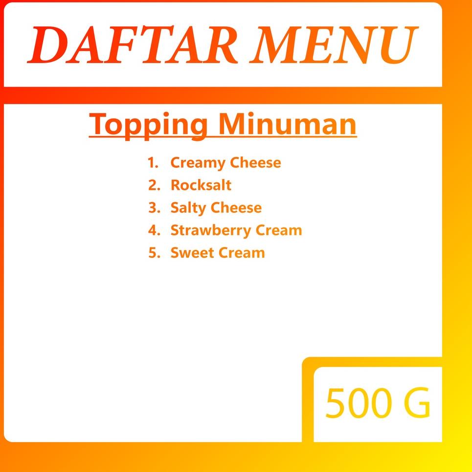 

Murah banget FELHAN - Bubuk Topping Minuman / Topping Machiatto All Varian (500 gram) HO39 Baru ⌒