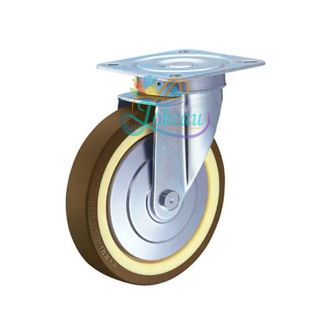 Roda Caster / Troli / Troly PU 8 Inch Hidup Putar ( Swivel ) Hammer