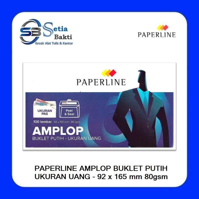 

PAPERLINE Amplop Buklet Putih Ukuran Uang 1 Dus - 100 Lembar