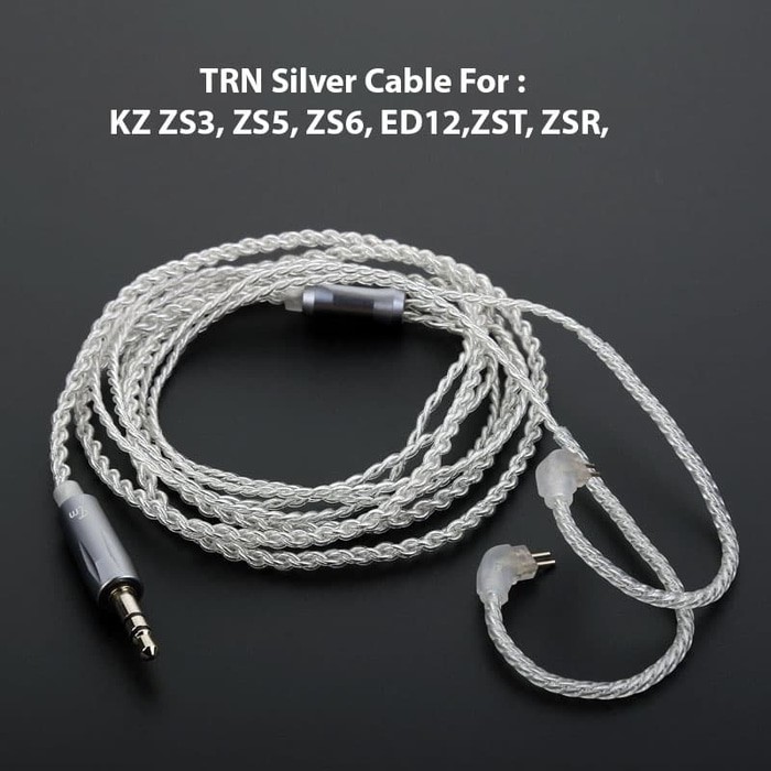 TRN - Silver Cable - MMCX and 2 Pin 0.75mm