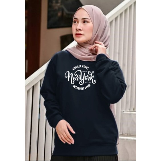 Kaos Lengan Panjang NEW YORK / Kaos Sweatshirt / Atasan Wanita / Atasan Wanita Lengan Panjang