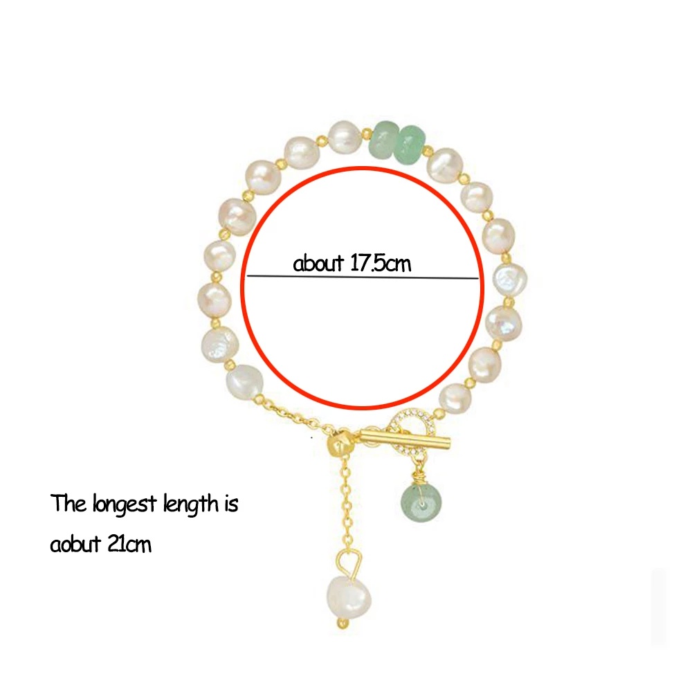 Women Classic Fashion Natural Stone Pearl Adjusted Pendant Bracelets / Girls Charm Vintage ElegBaroque Irregular Pearl Bracelet