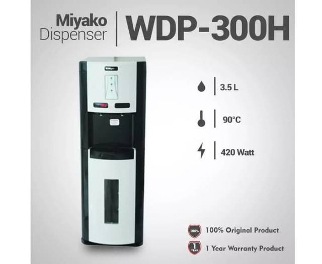 Dispenser Miyako Galon Bawah WDP 300H Panas Dingin dan Normal