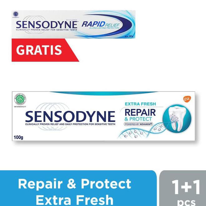 Sensodyne Repair&Protect Extra Fresh 100Gr + Rapid Relief Advance Care Best Seller