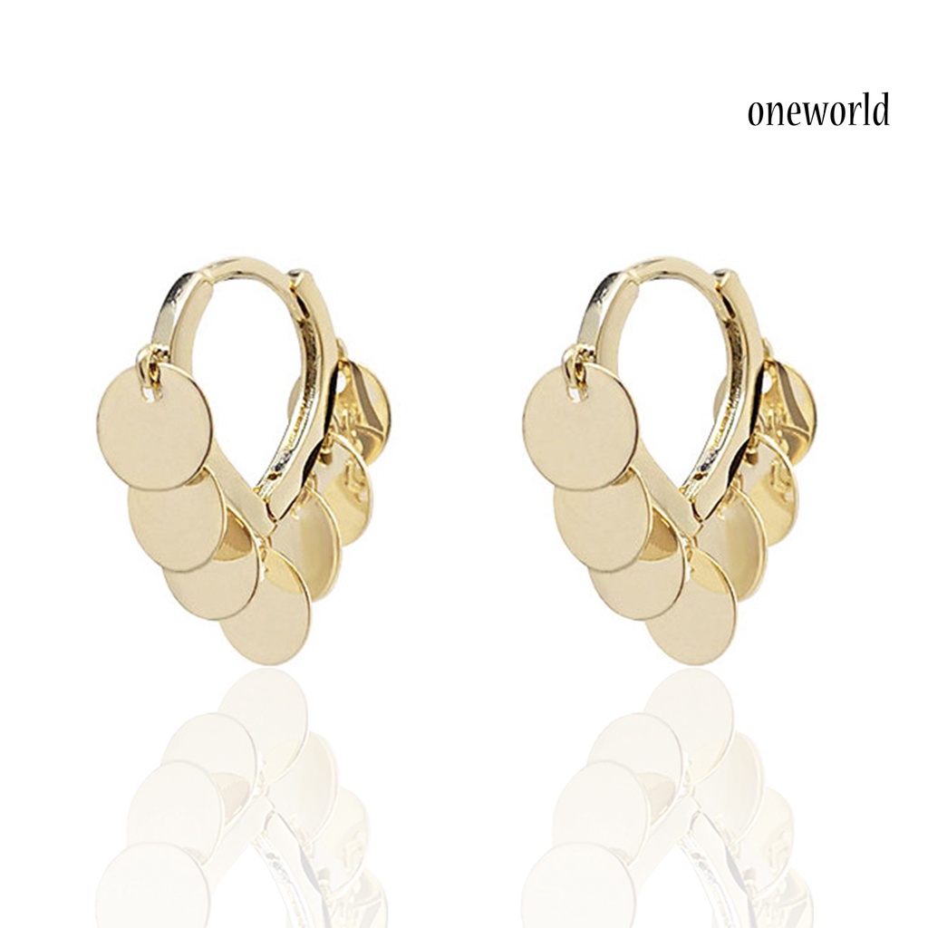 OW# Women Earrings Trendy Punk Alloy Golden Simple Exquisite Hoop Earrings for Wedding