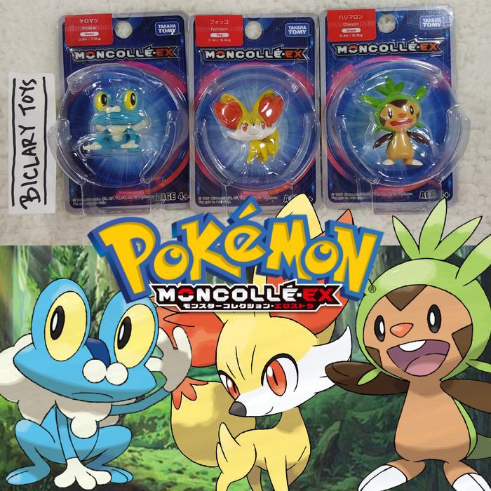 Moncolle Pokemon EX SET Fennekin Froakie Chespin Takara Tomy ORI